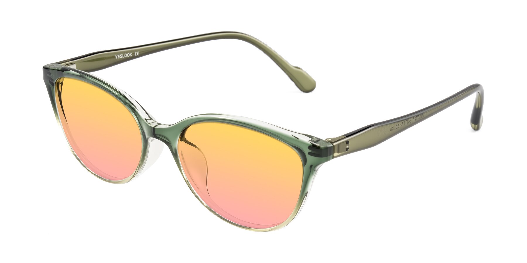 Angle of Hickman in Gradient Green with Yellow / Pink Gradient Lenses