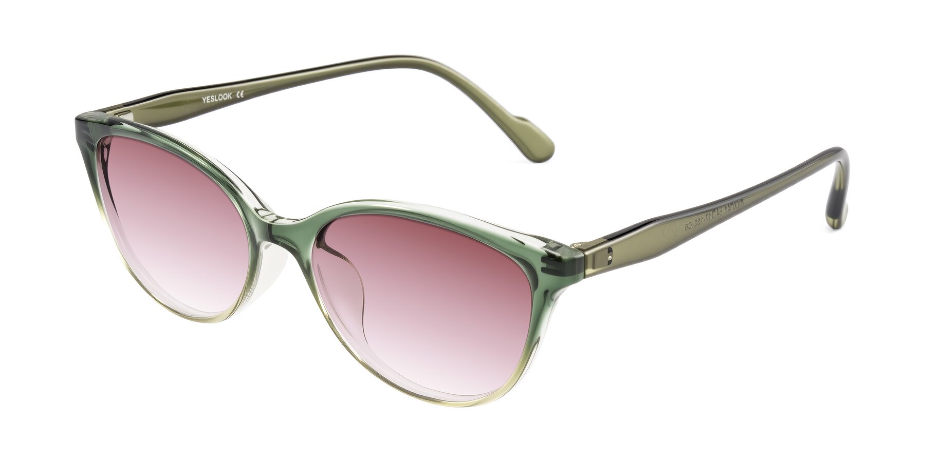 Angle of Hickman in Gradient Green with Garnet Gradient Lenses