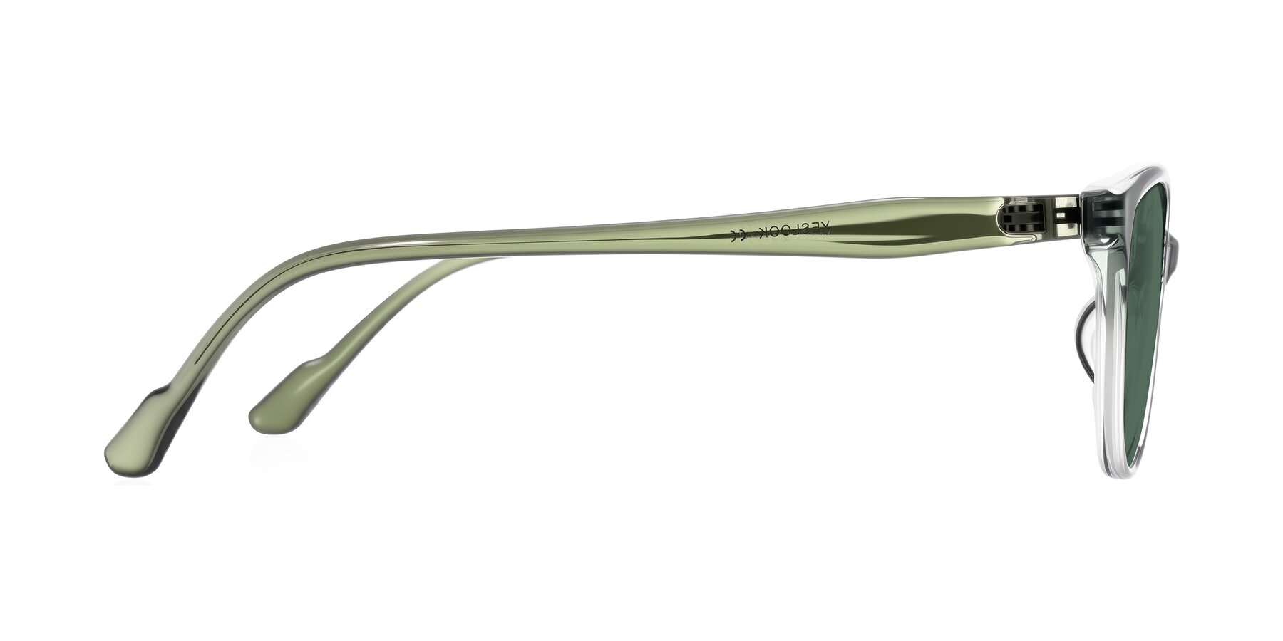 Side of Hickman in Gradient Green with Green Polarized Lenses