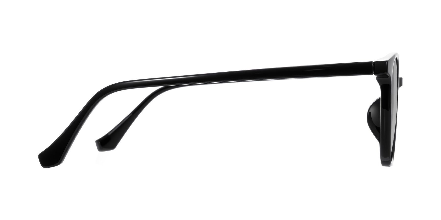 Side of Noor in Black with Light Gray Tinted Lenses