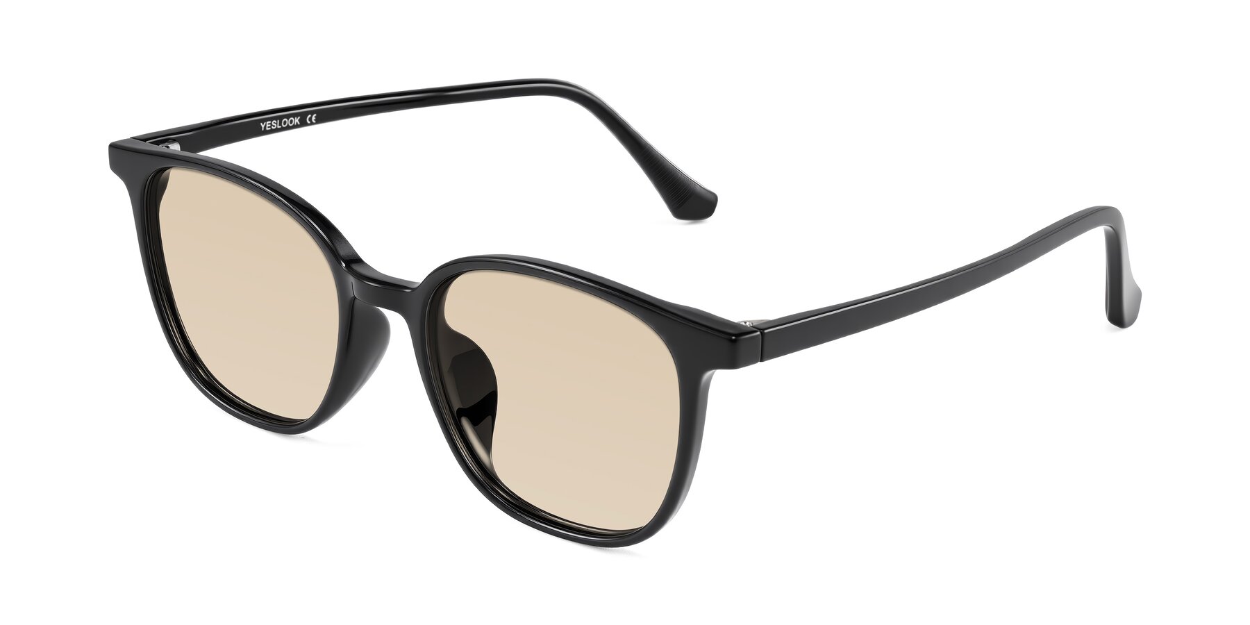 Angle of Noor in Black with Light Brown Tinted Lenses