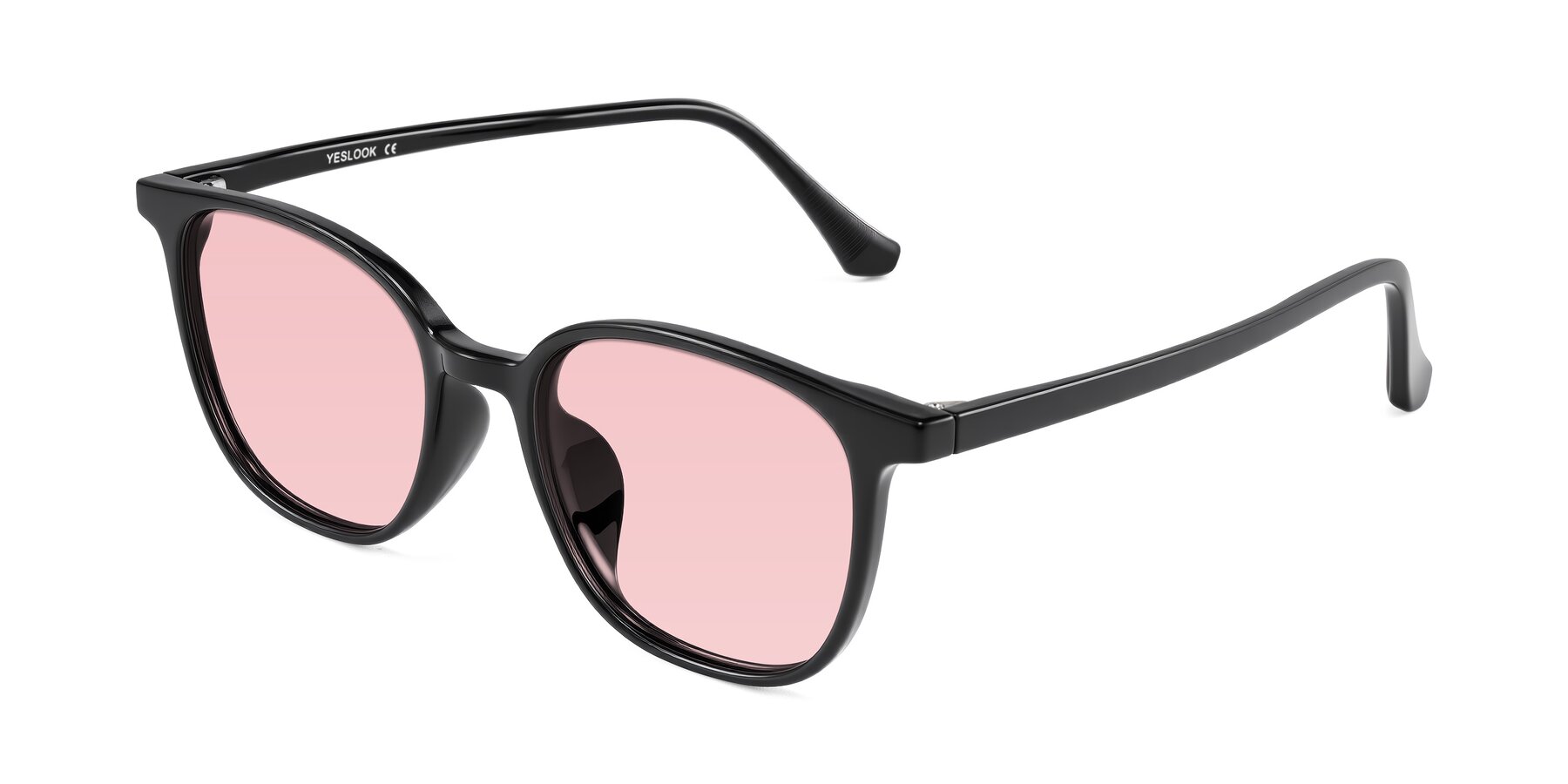 Angle of Noor in Black with Light Garnet Tinted Lenses