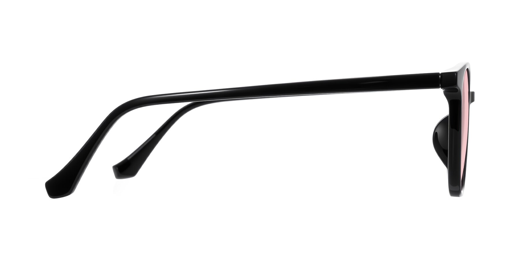 Side of Noor in Black with Light Garnet Tinted Lenses