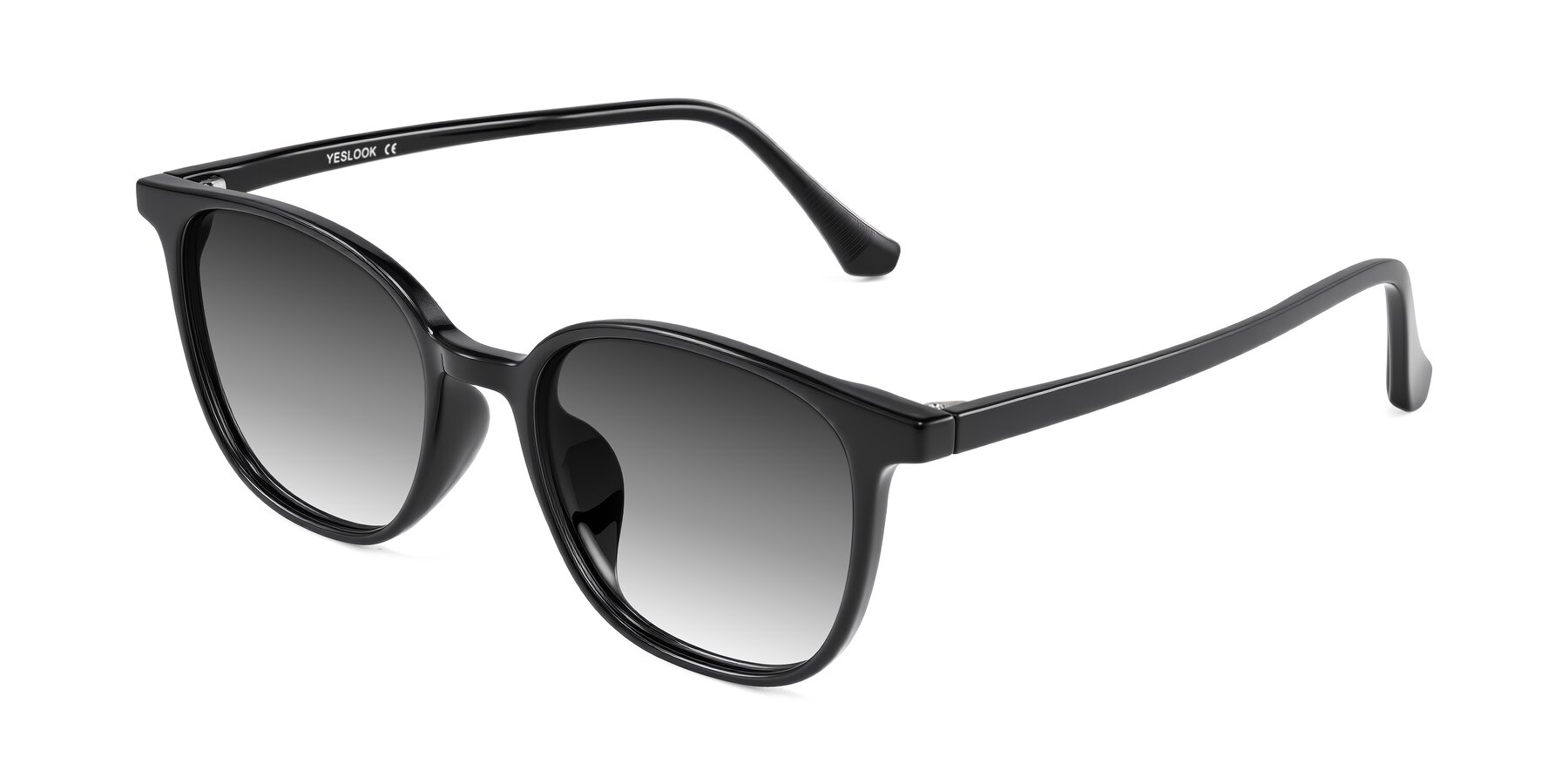 Angle of Noor in Black with Gray Gradient Lenses