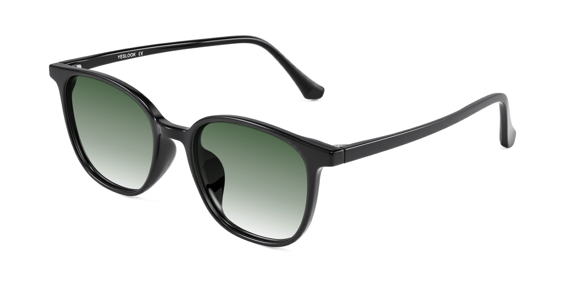 Angle of Noor in Black with Green Gradient Lenses