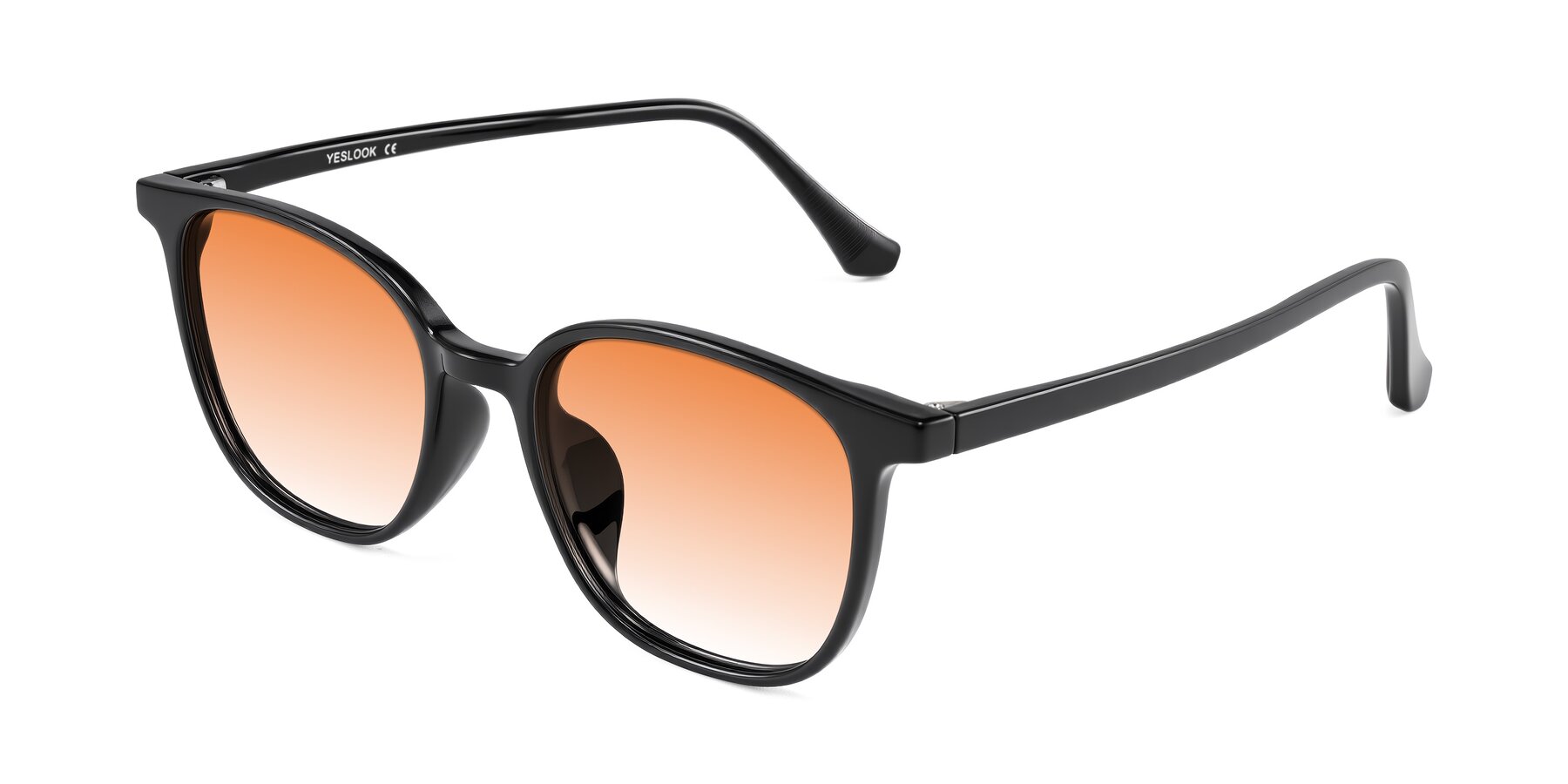 Angle of Noor in Black with Orange Gradient Lenses