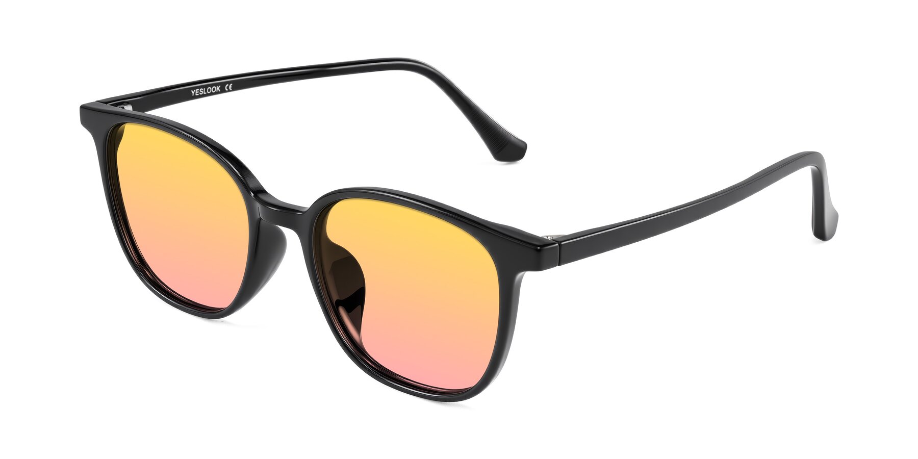 Angle of Noor in Black with Yellow / Pink Gradient Lenses
