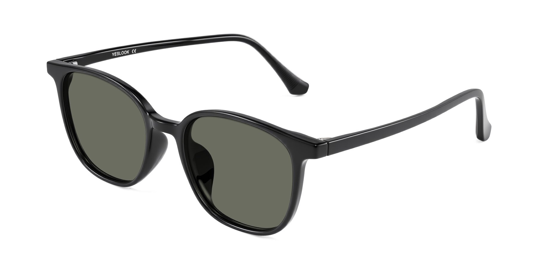Angle of Noor in Black with Gray Polarized Lenses