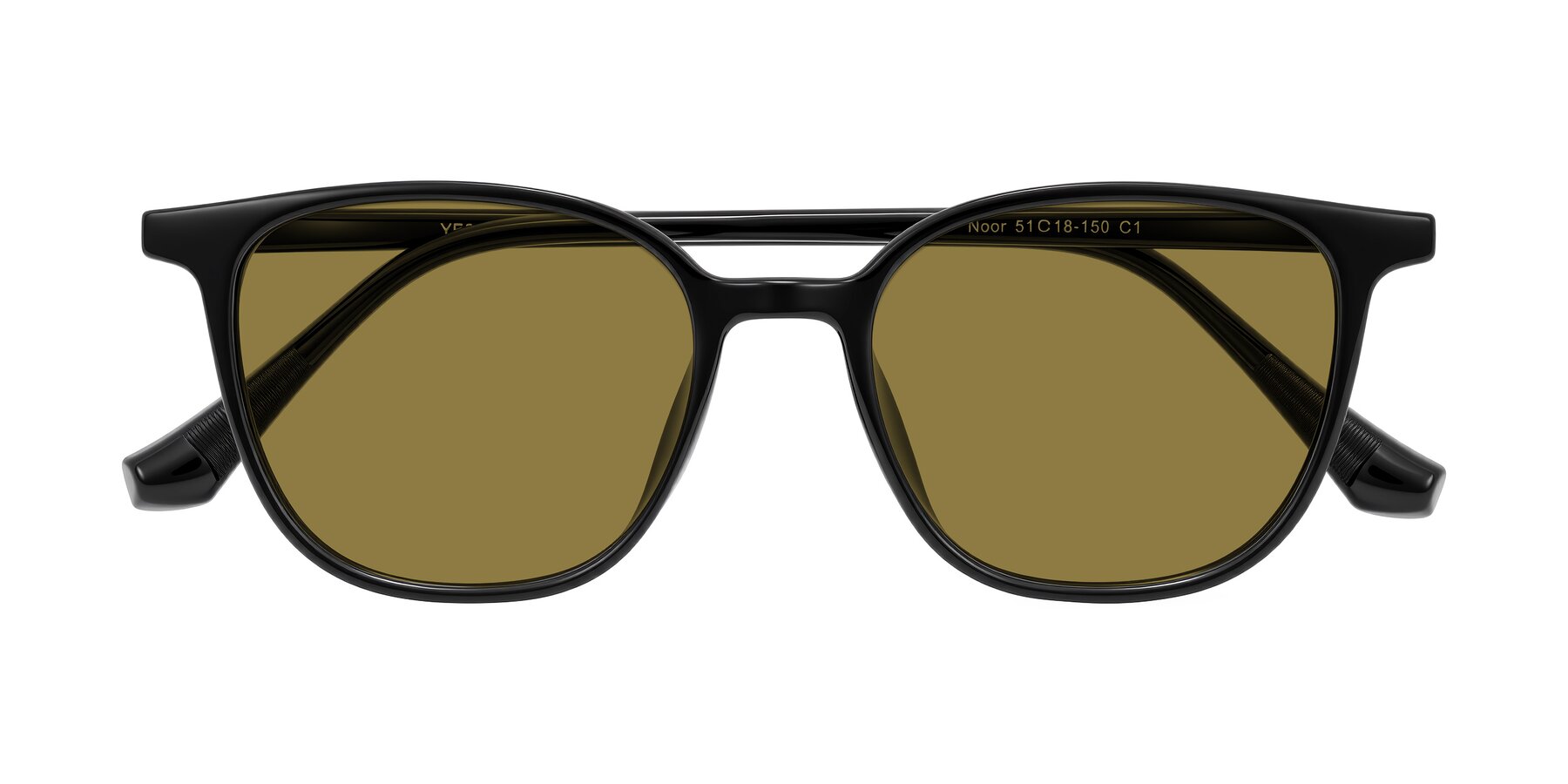 Folded Front of Noor in Black with Brown Polarized Lenses