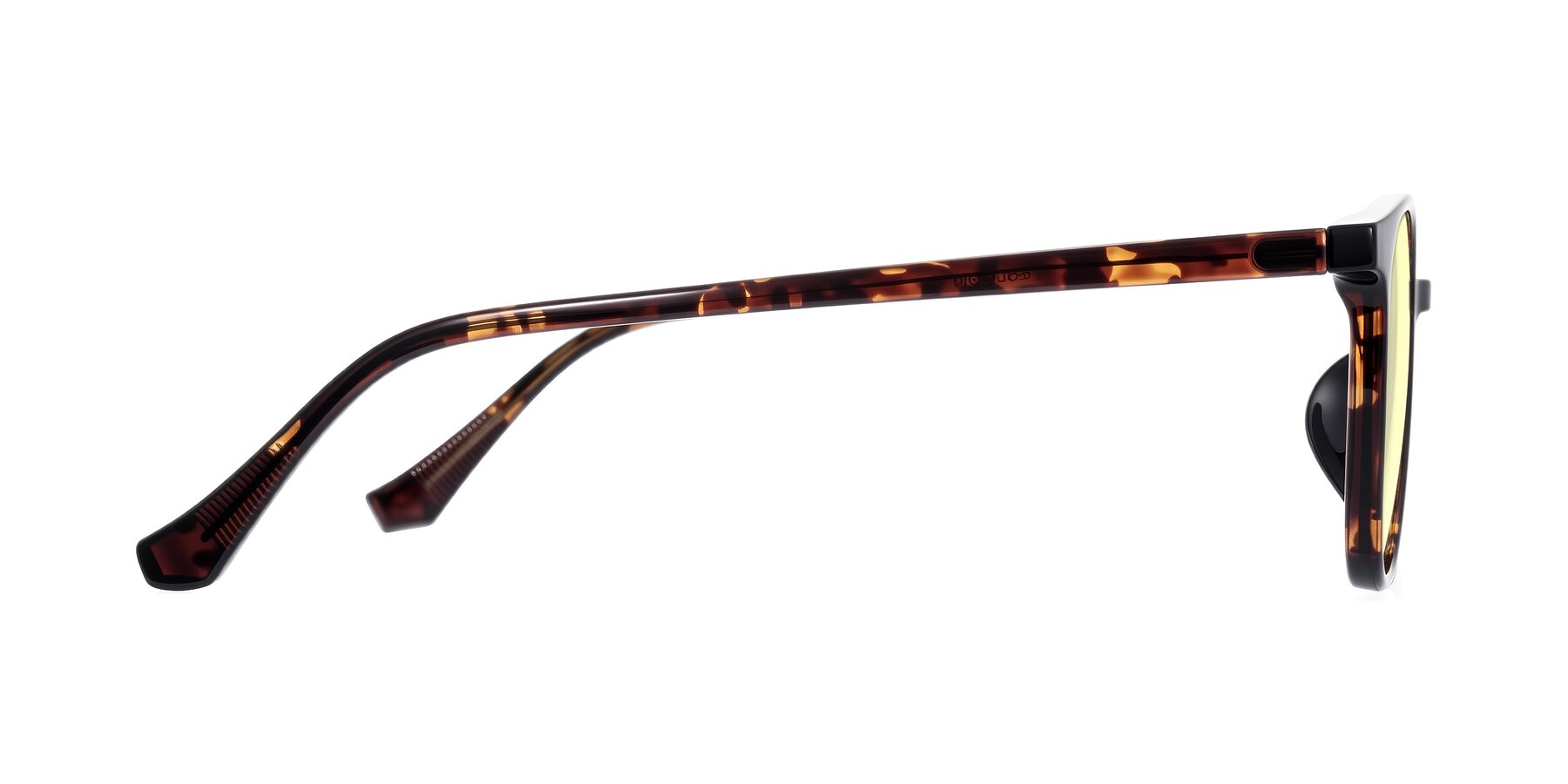 Side of Noor in Tortoise with Light Yellow Tinted Lenses