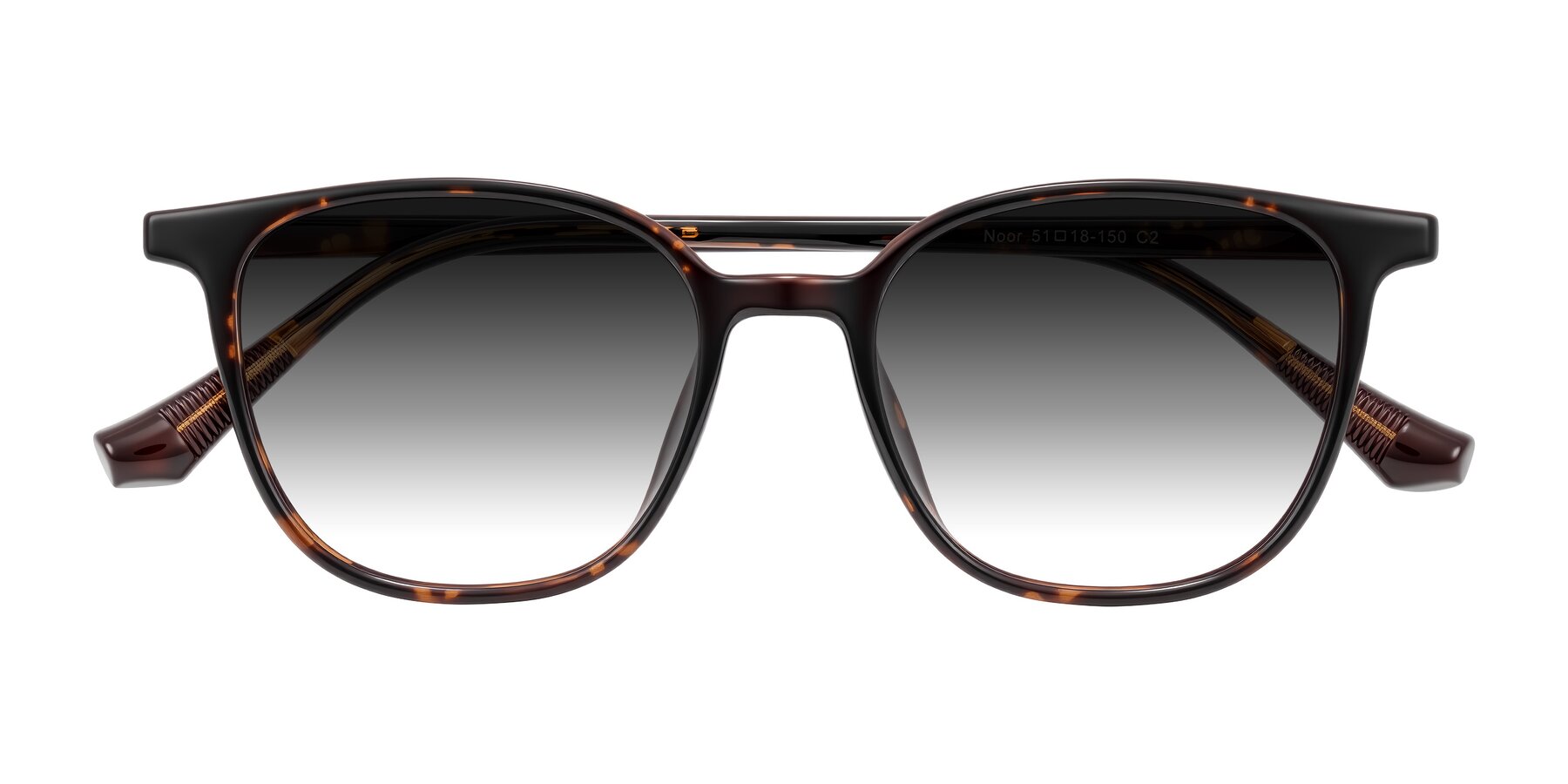 Folded Front of Noor in Tortoise with Gray Gradient Lenses