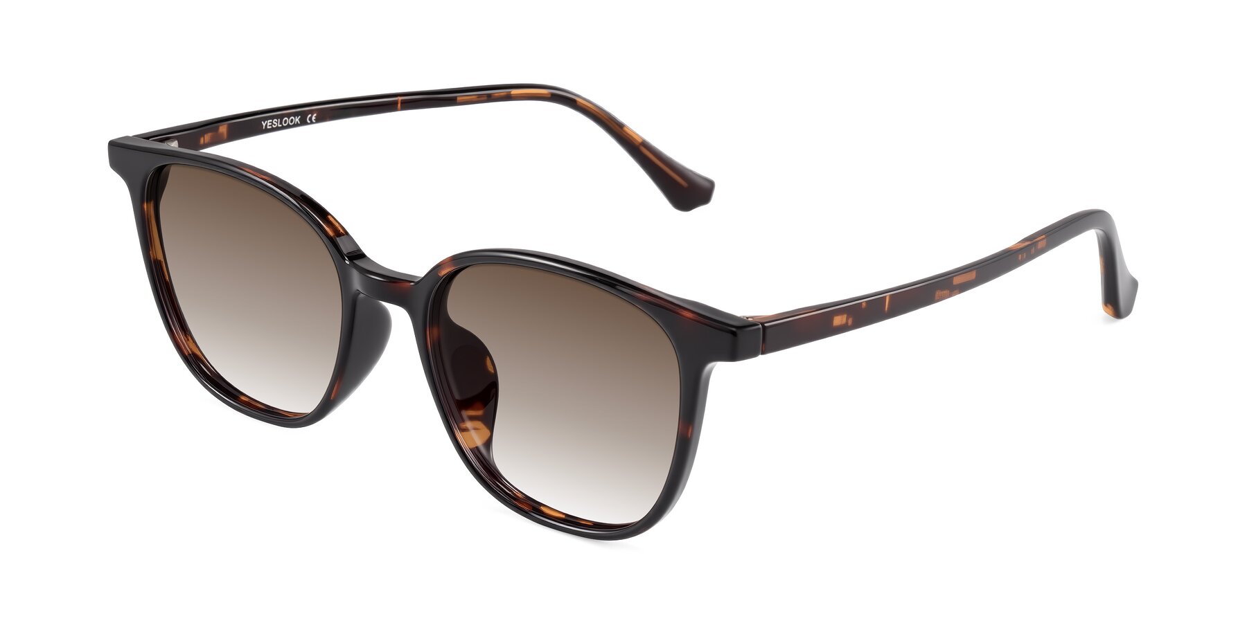 Angle of Noor in Tortoise with Brown Gradient Lenses