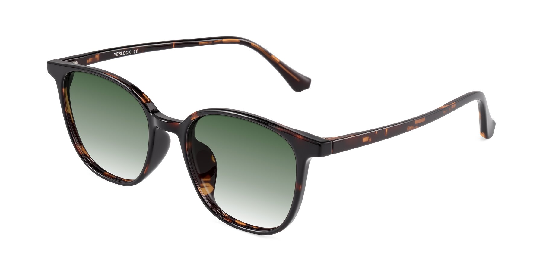Angle of Noor in Tortoise with Green Gradient Lenses
