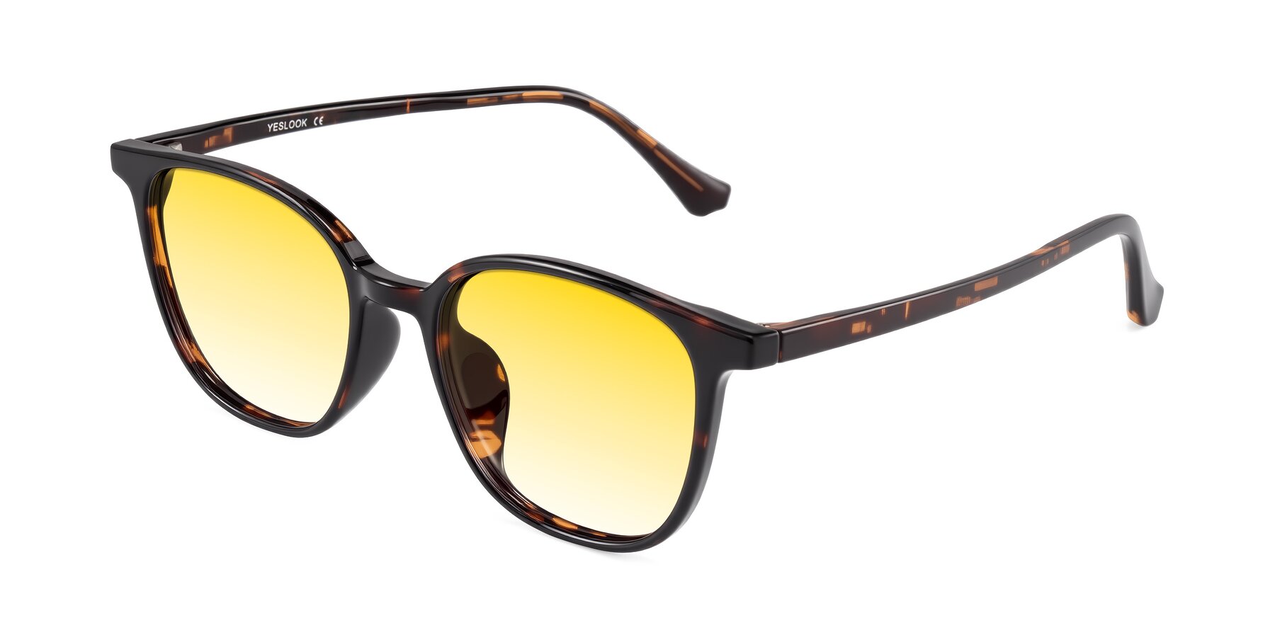 Angle of Noor in Tortoise with Yellow Gradient Lenses