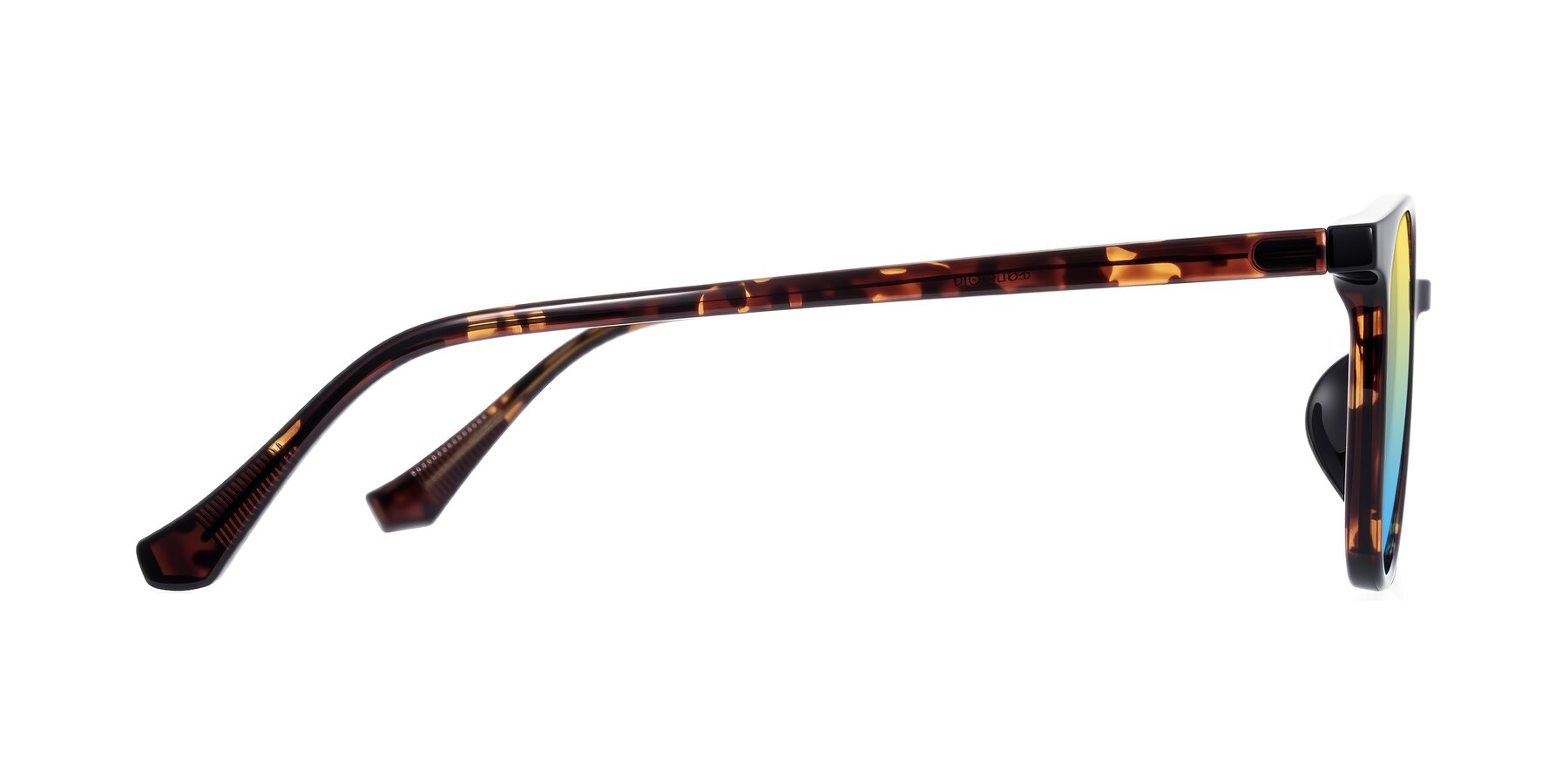 Side of Noor in Tortoise with Yellow / Blue Gradient Lenses