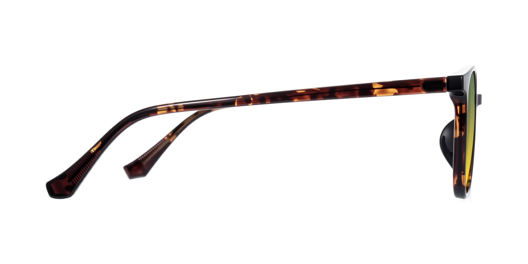 Side of Noor in Tortoise with Green / Yellow Gradient Lenses