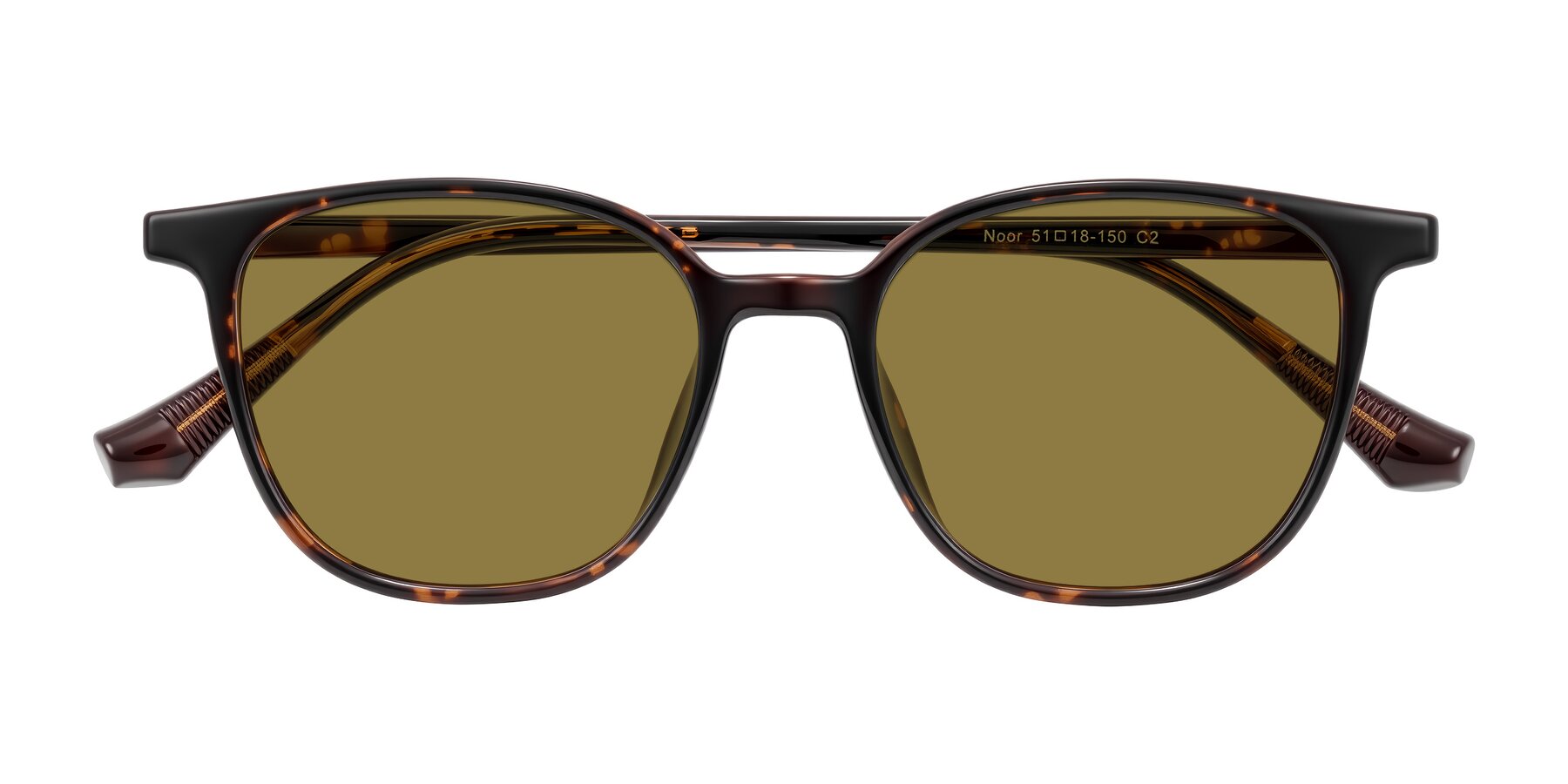 Folded Front of Noor in Tortoise with Brown Polarized Lenses