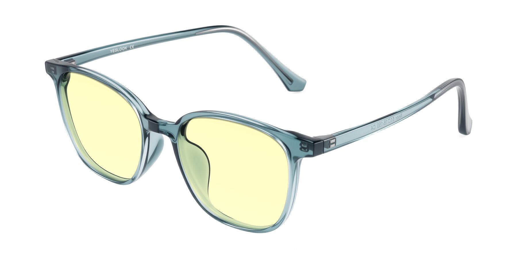 Angle of Noor in Transparent Blue with Light Yellow Tinted Lenses