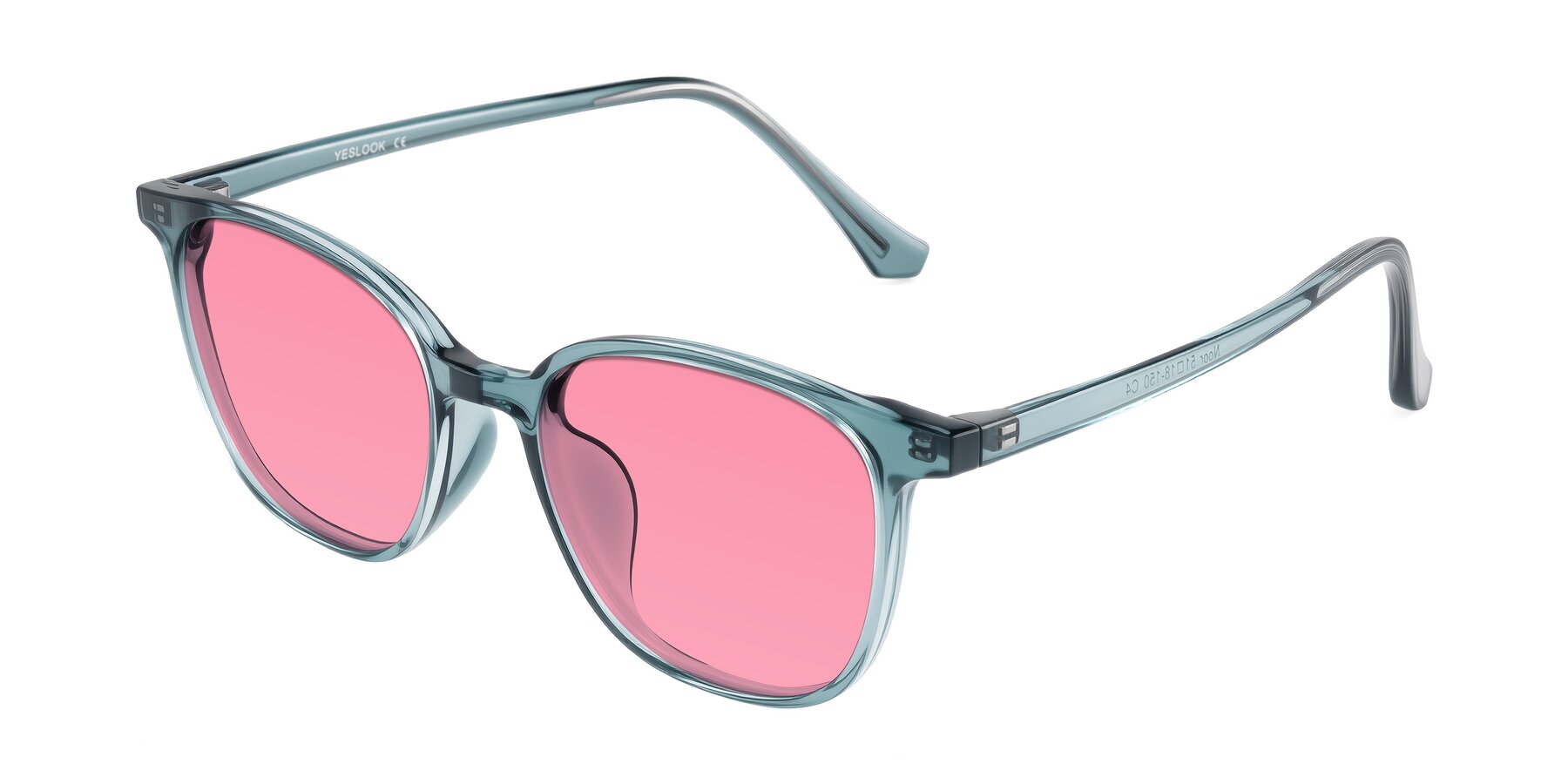 Angle of Noor in Transparent Blue with Pink Tinted Lenses
