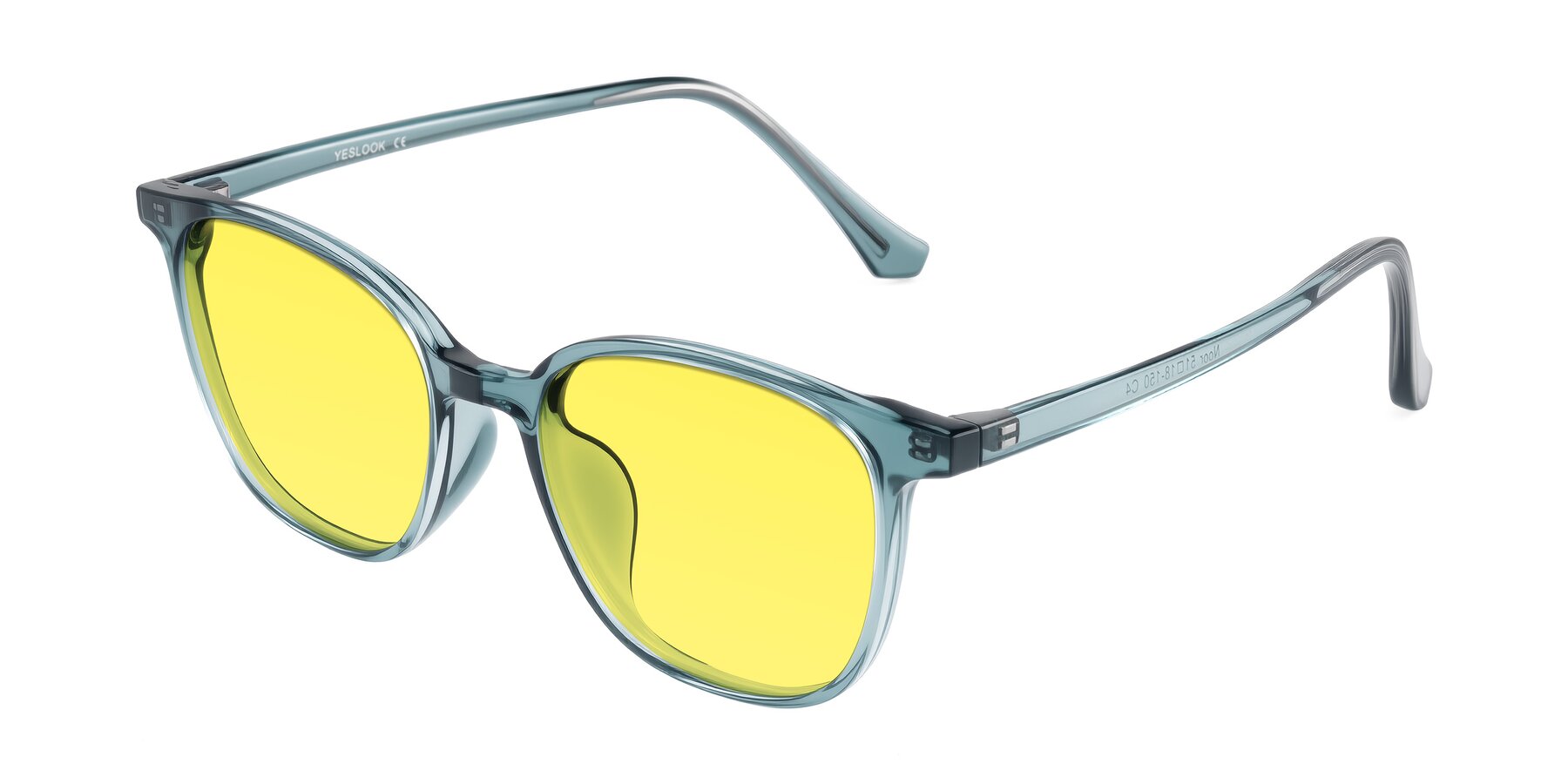 Angle of Noor in Transparent Blue with Medium Yellow Tinted Lenses