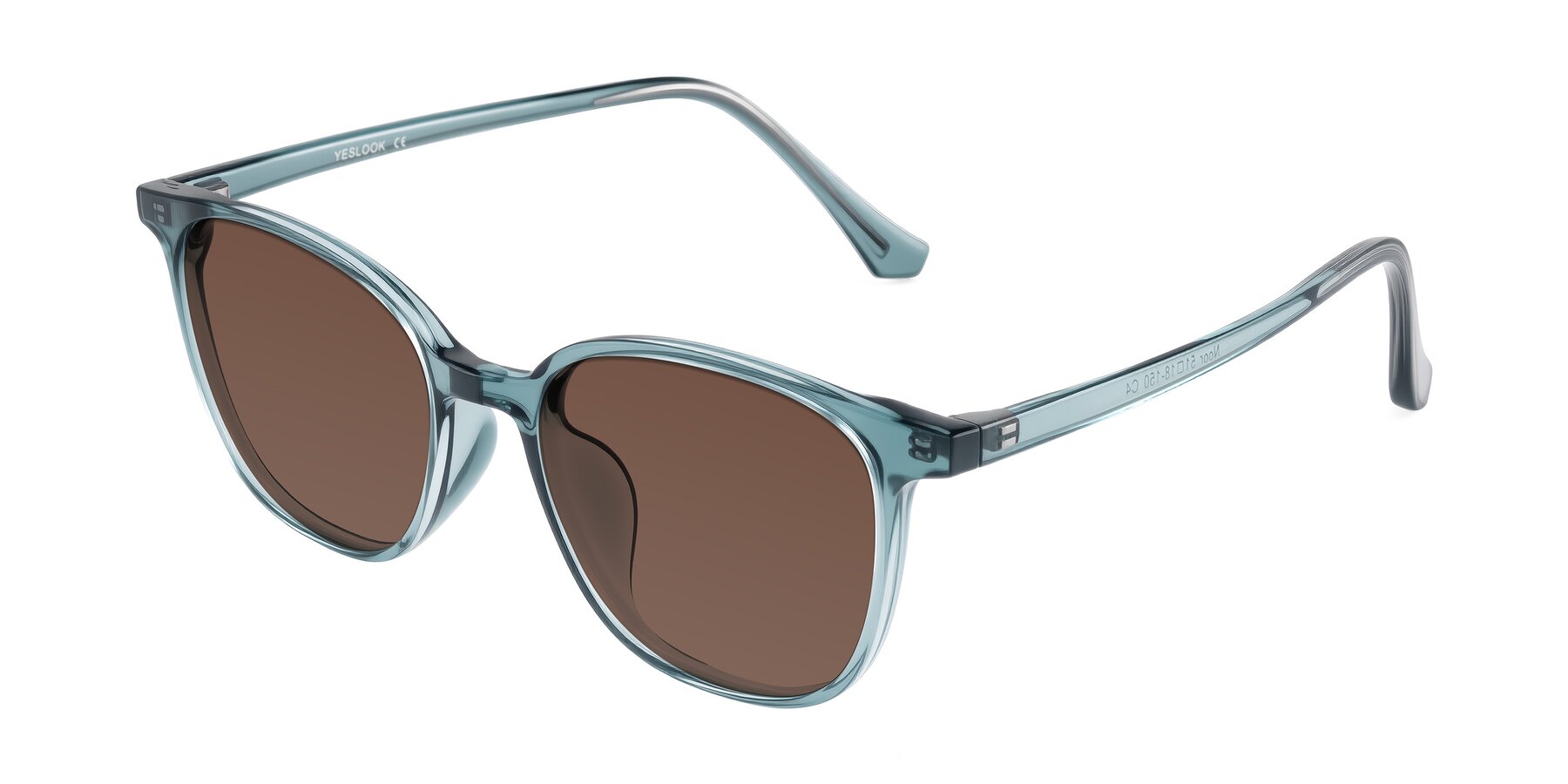 Angle of Noor in Transparent Blue with Brown Tinted Lenses