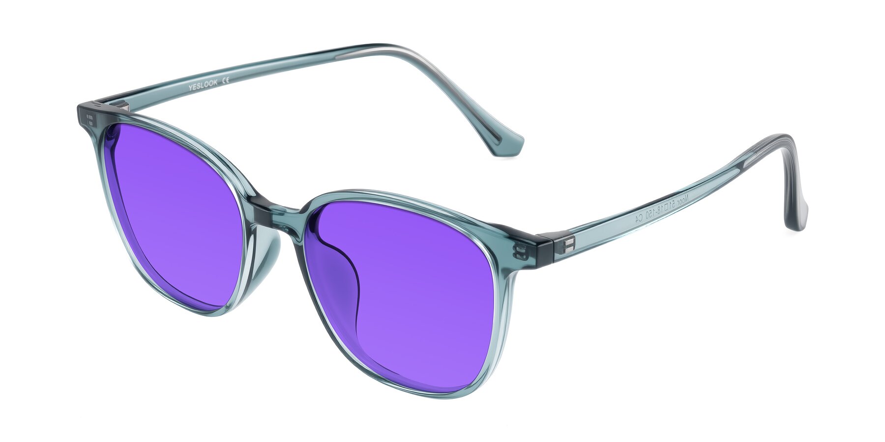 Angle of Noor in Transparent Blue with Purple Tinted Lenses