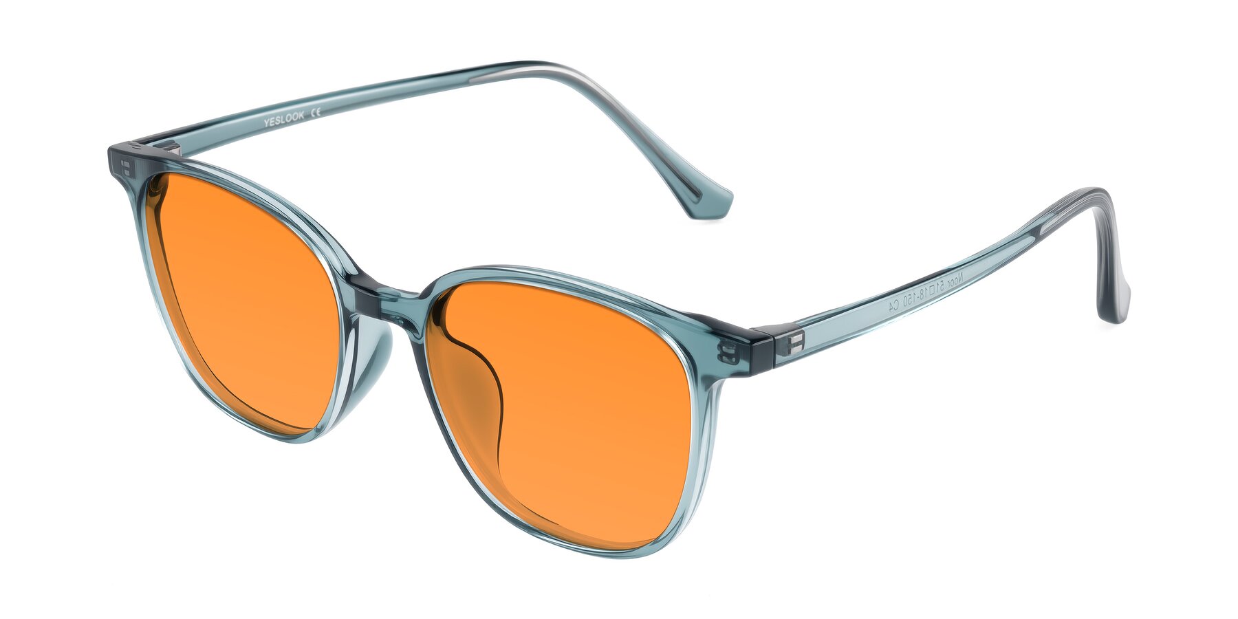 Angle of Noor in Transparent Blue with Orange Tinted Lenses