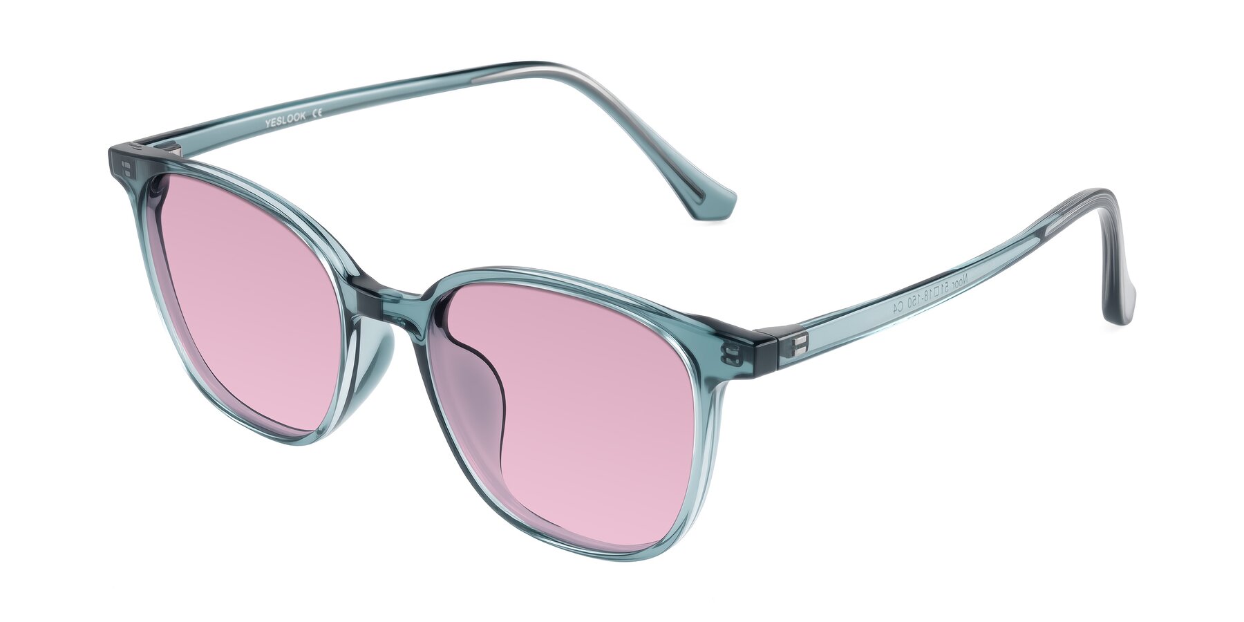 Angle of Noor in Transparent Blue with Light Wine Tinted Lenses