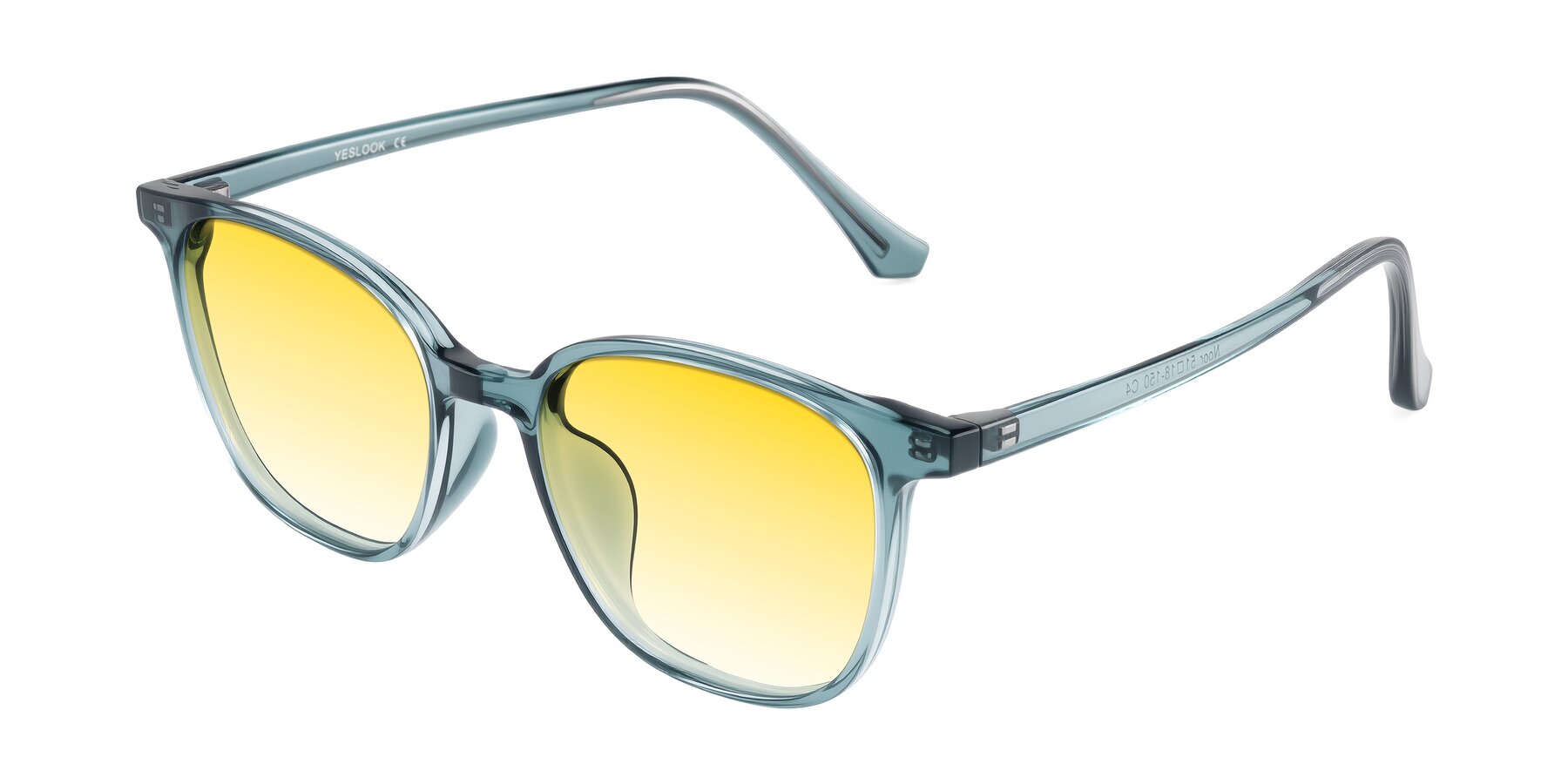 Angle of Noor in Transparent Blue with Yellow Gradient Lenses