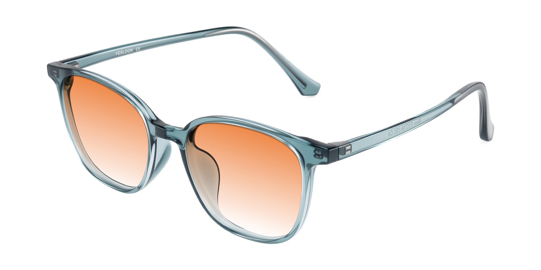 Angle of Noor in Transparent Blue with Orange Gradient Lenses