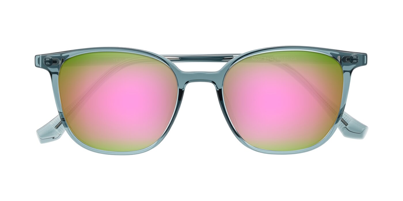 Noor - Transparent Blue Flash Mirrored Sunglasses