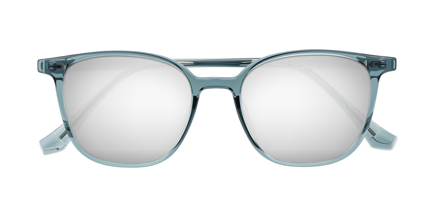 Noor - Transparent Blue Flash Mirrored Sunglasses