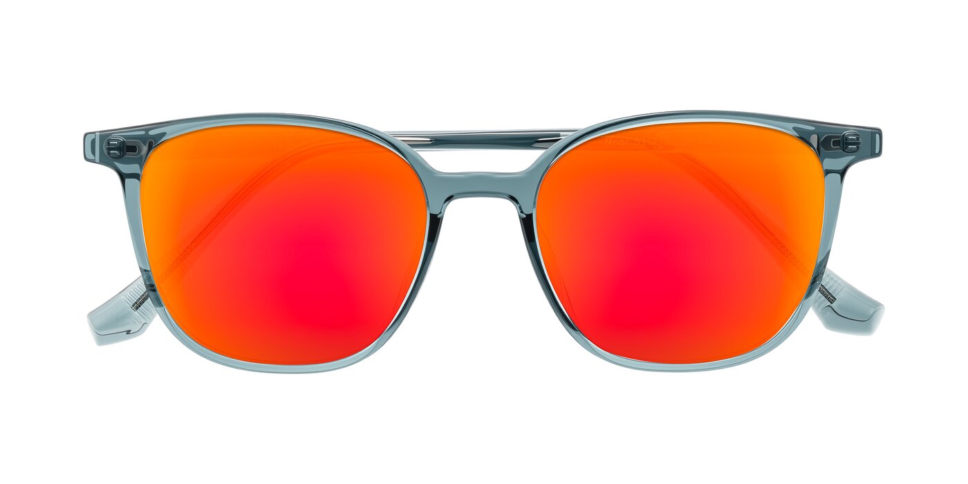 Noor - Transparent Blue Flash Mirrored Sunglasses