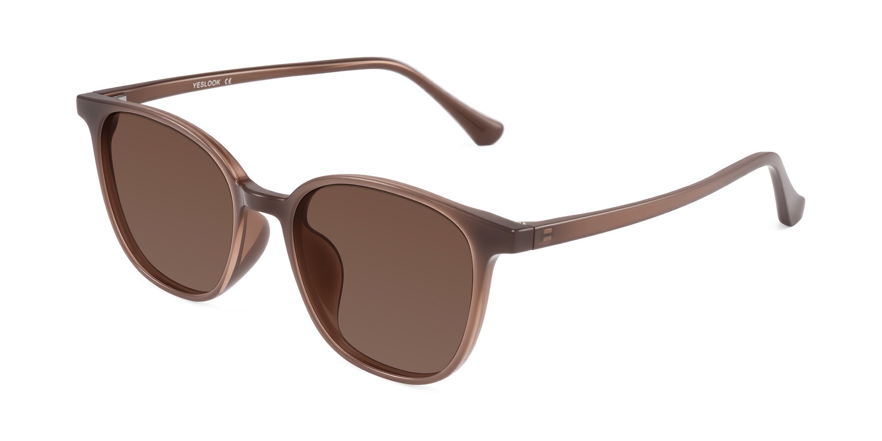 Angle of Noor in Coffee with Brown Tinted Lenses