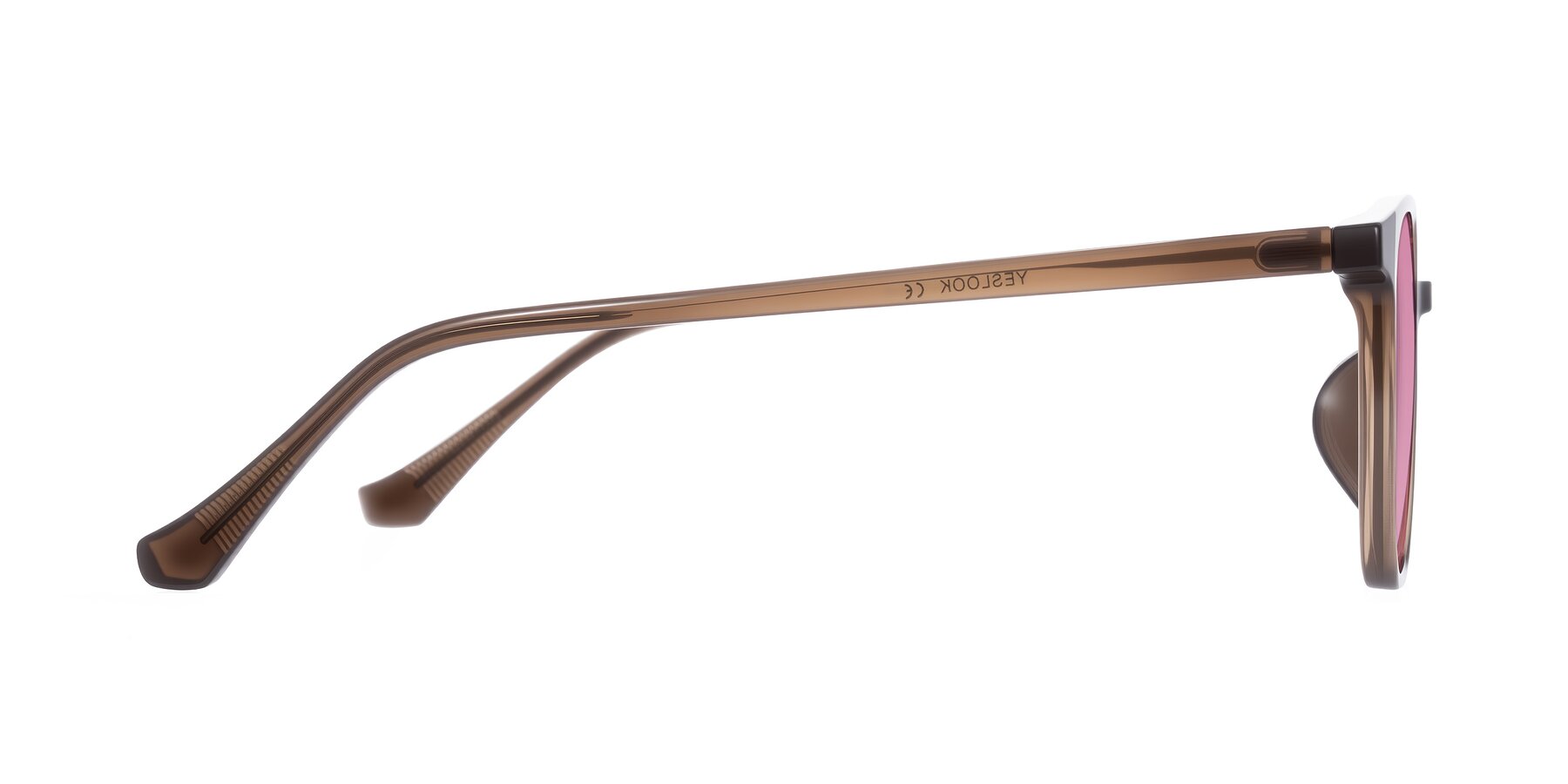 Side of Noor in Coffee with Medium Wine Tinted Lenses