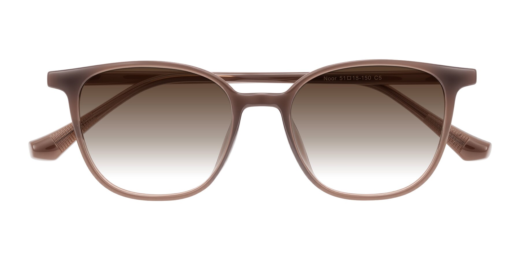 Folded Front of Noor in Coffee with Brown Gradient Lenses