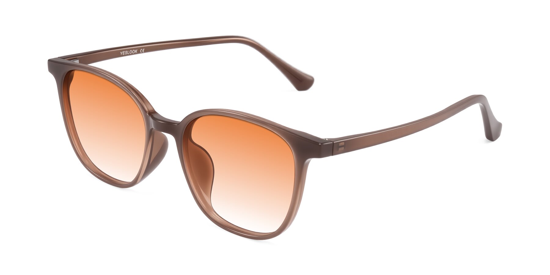 Angle of Noor in Coffee with Orange Gradient Lenses