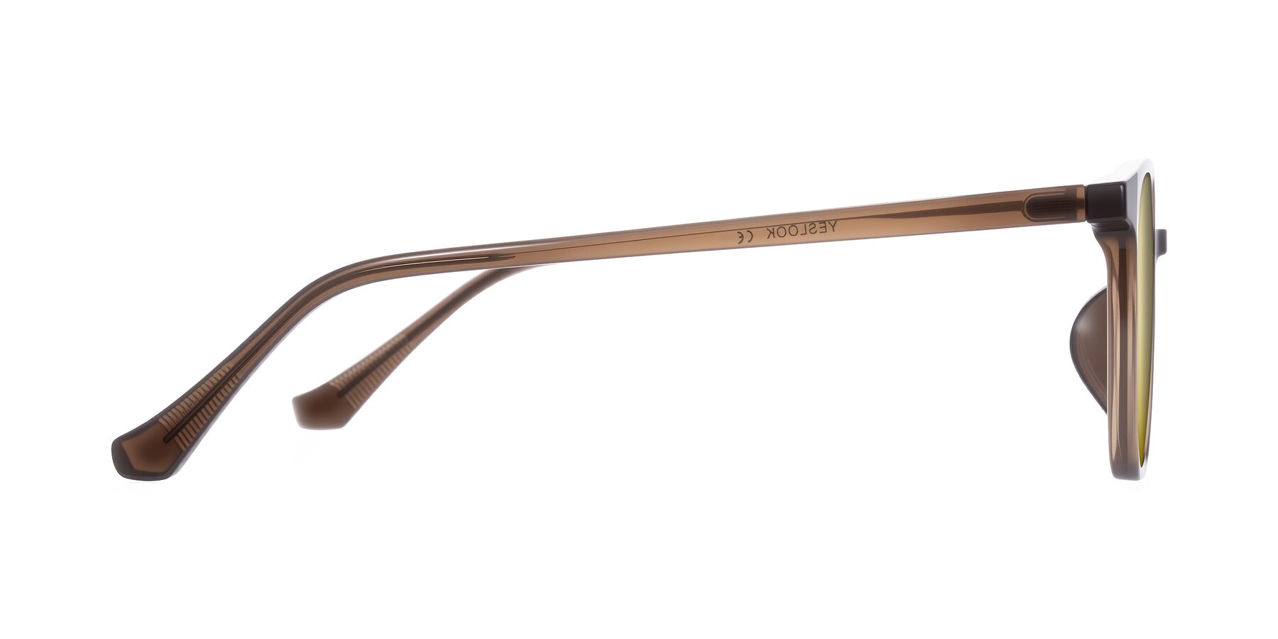 Side of Noor in Coffee with Gold Mirrored Lenses