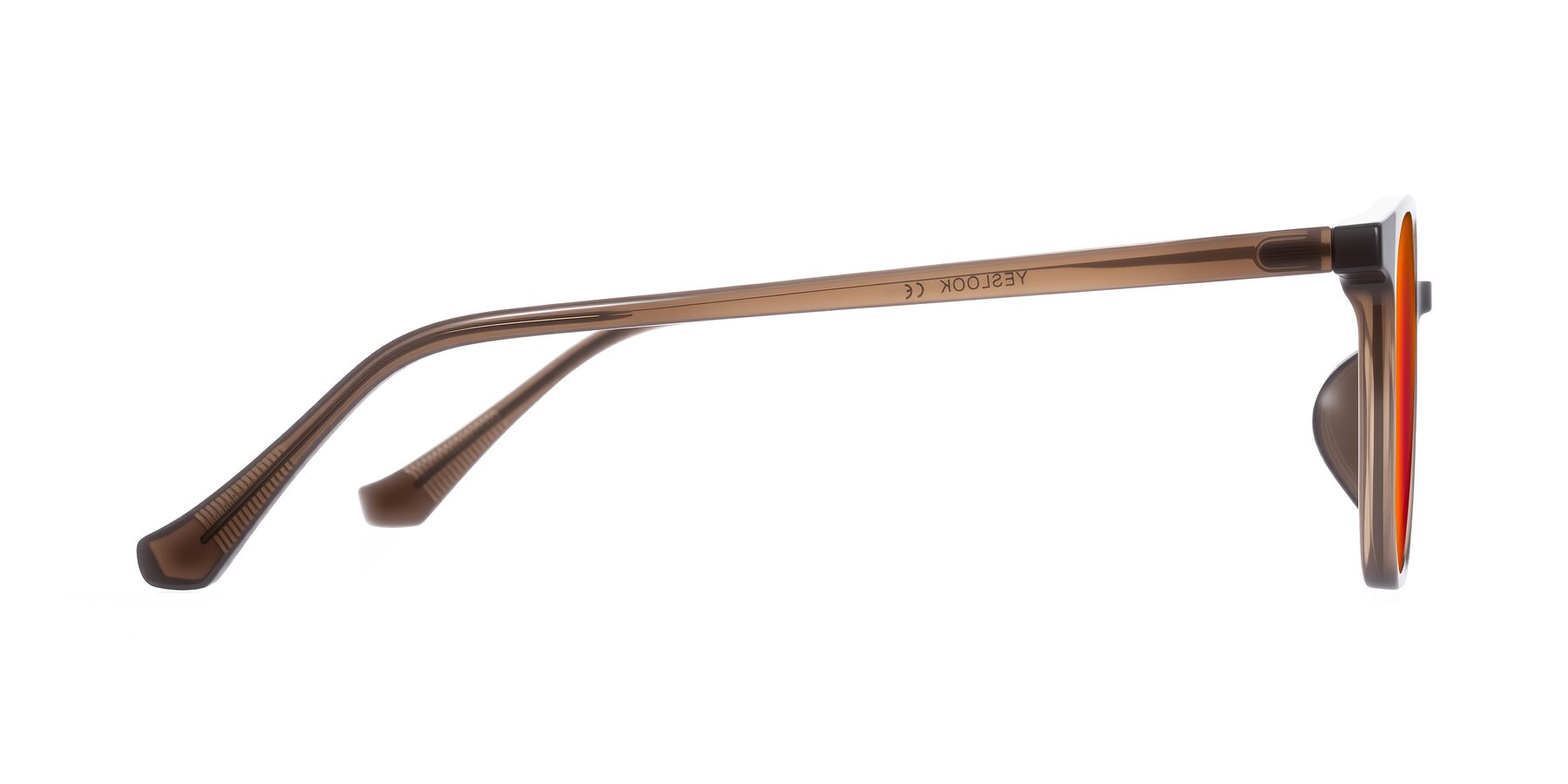 Side of Noor in Coffee with Red Gold Mirrored Lenses