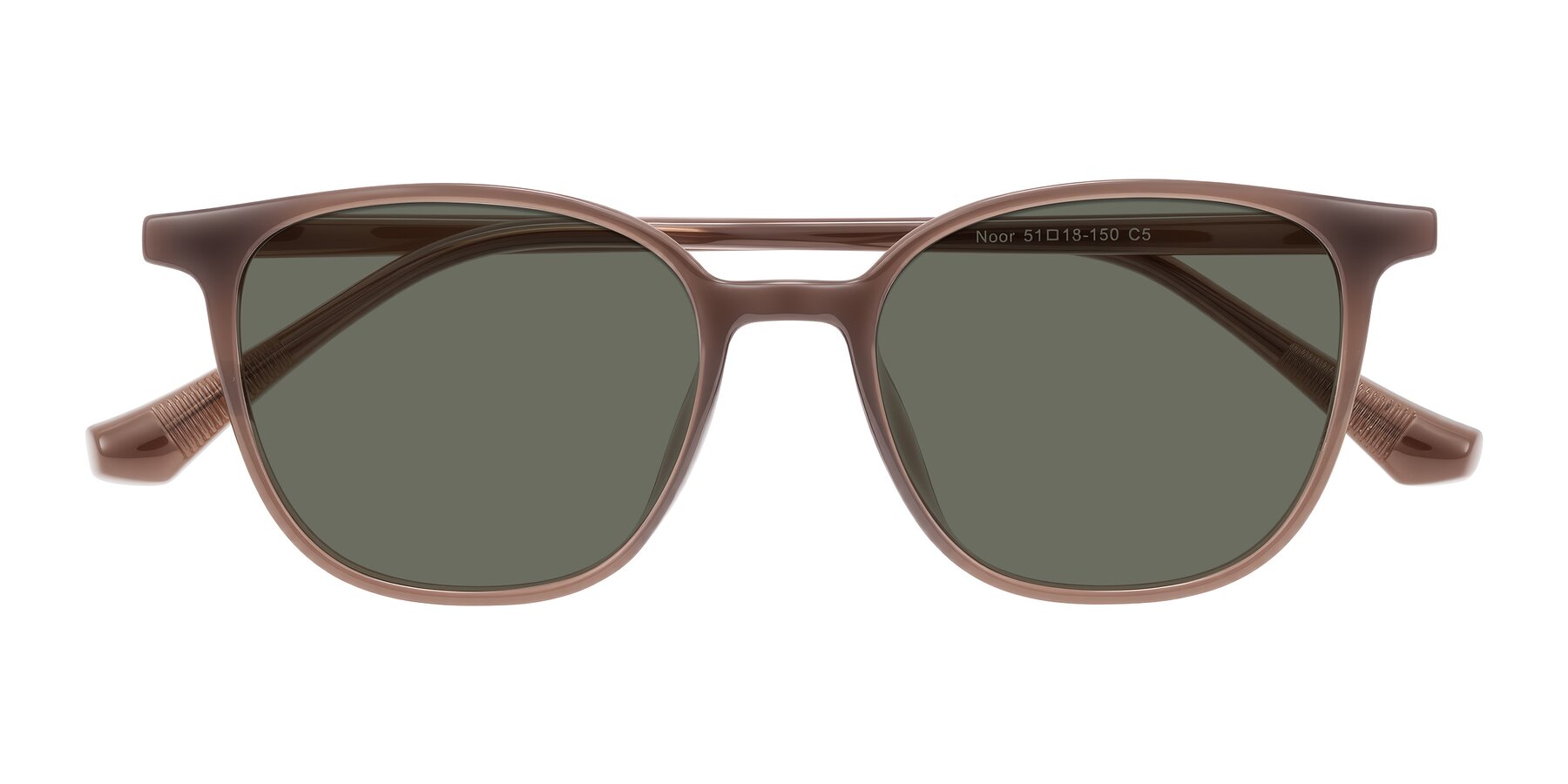 Folded Front of Noor in Coffee with Gray Polarized Lenses
