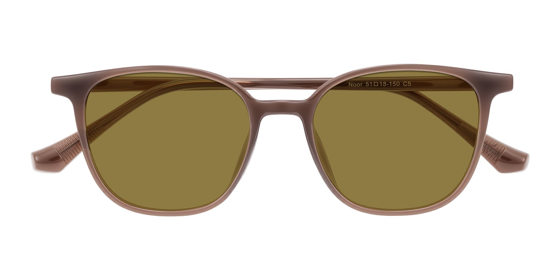 Folded Front of Noor in Coffee with Brown Polarized Lenses