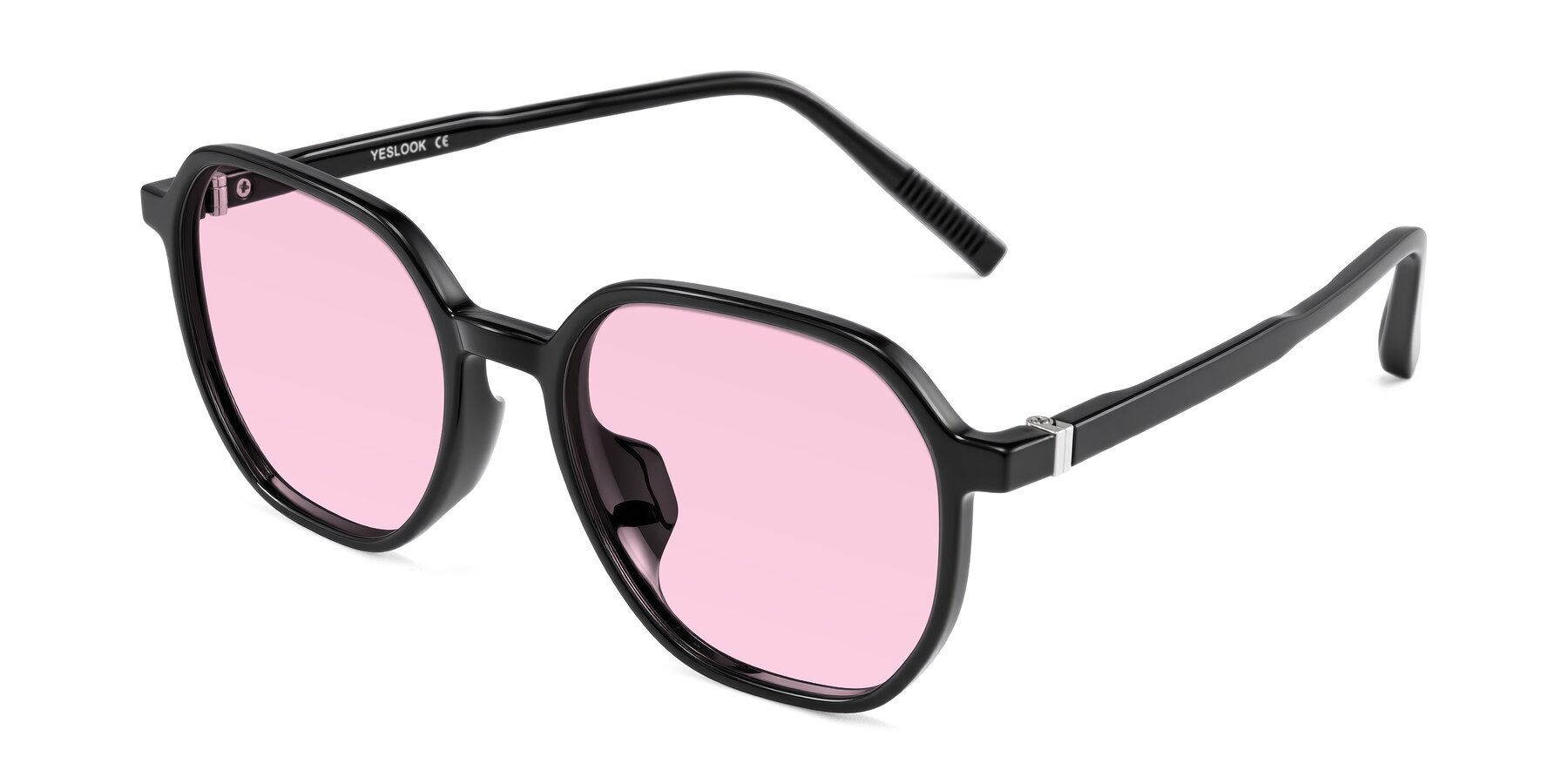 Angle of Holzer in Black with Light Pink Tinted Lenses