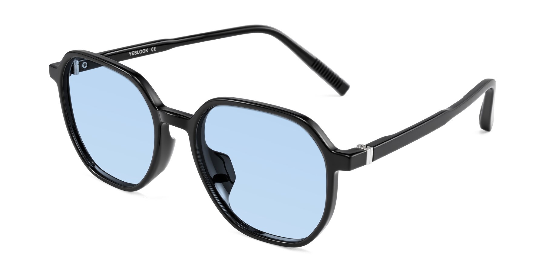 Angle of Holzer in Black with Light Blue Tinted Lenses