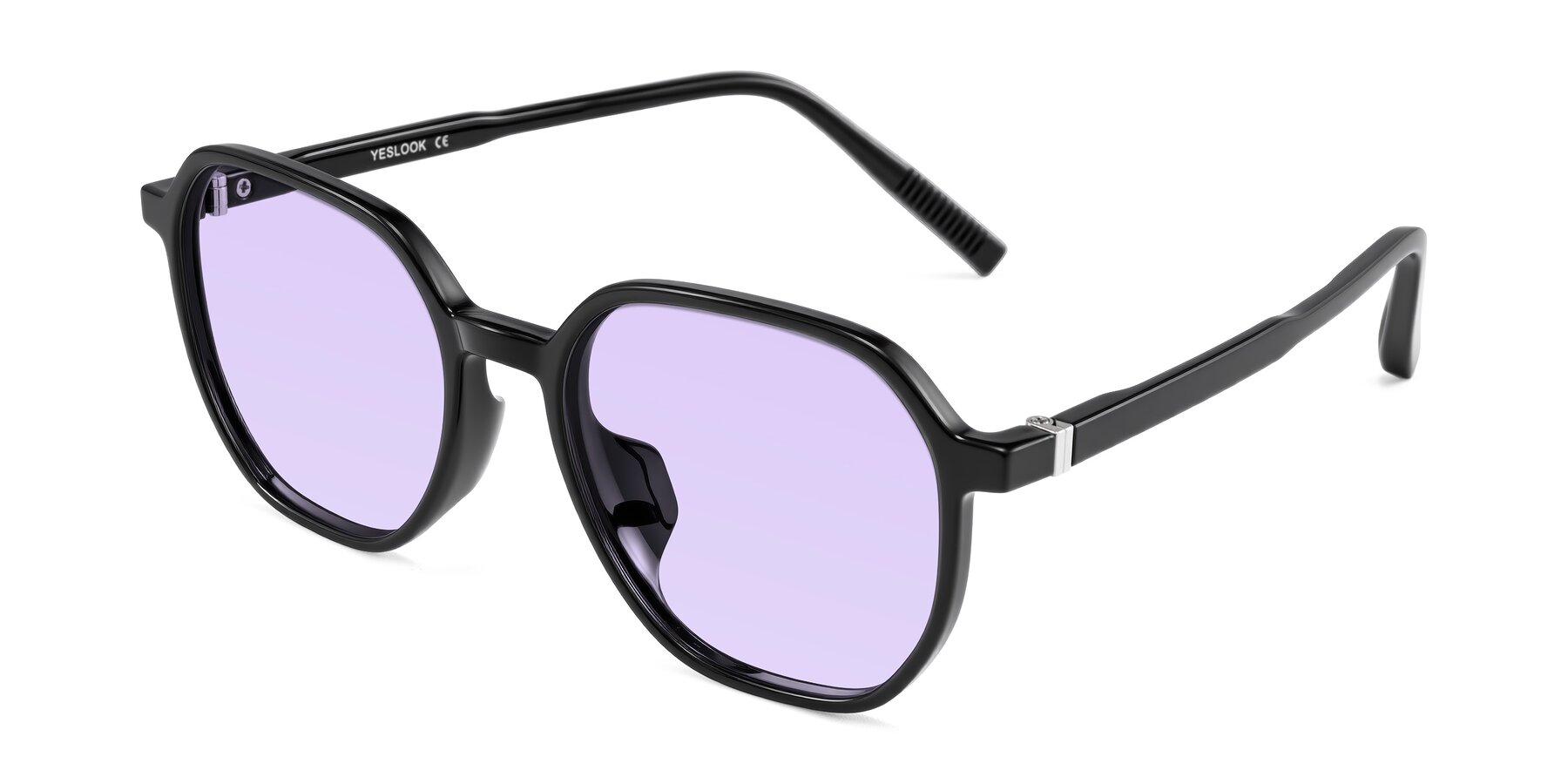 Angle of Holzer in Black with Light Purple Tinted Lenses