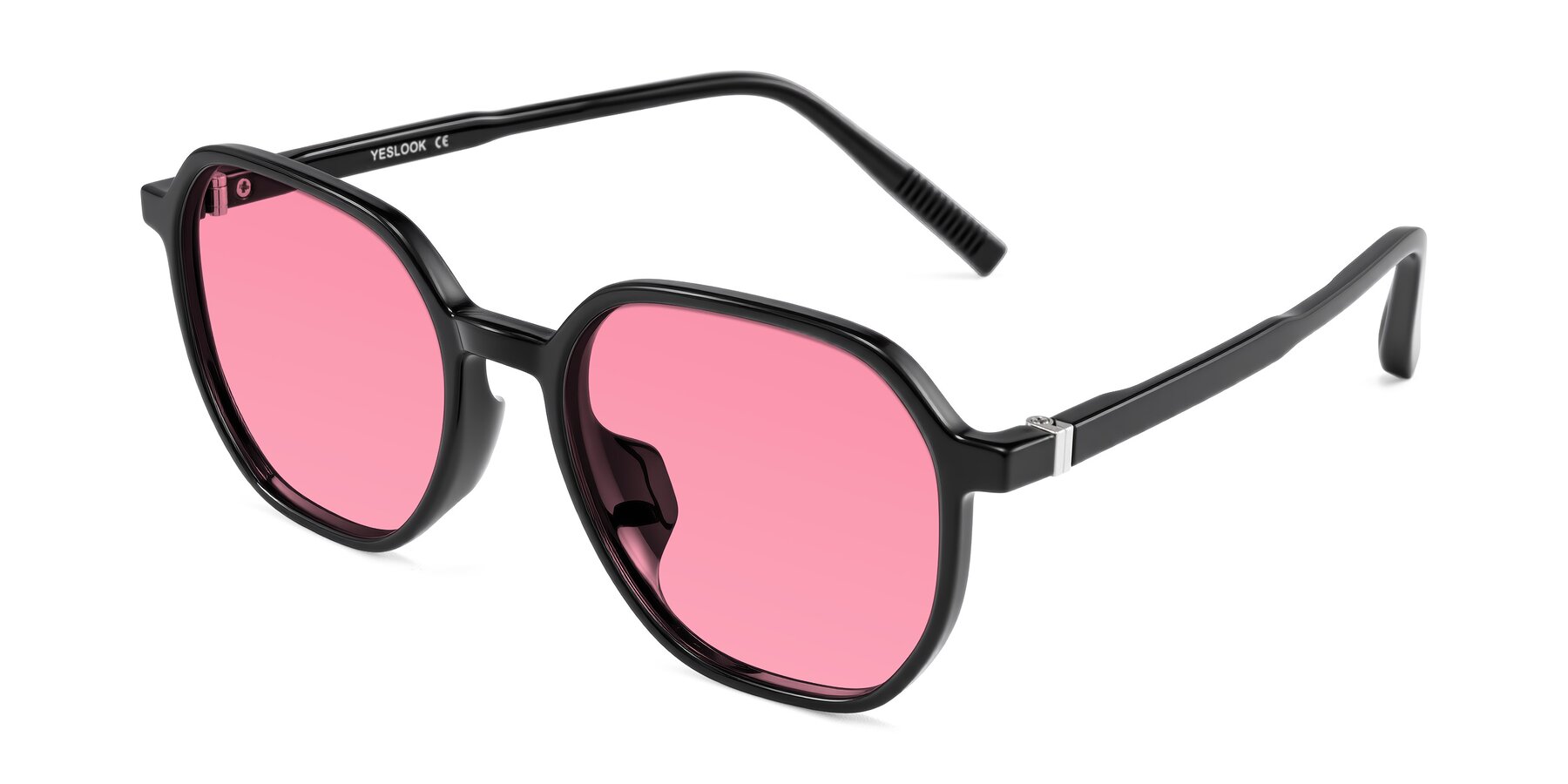 Angle of Holzer in Black with Pink Tinted Lenses