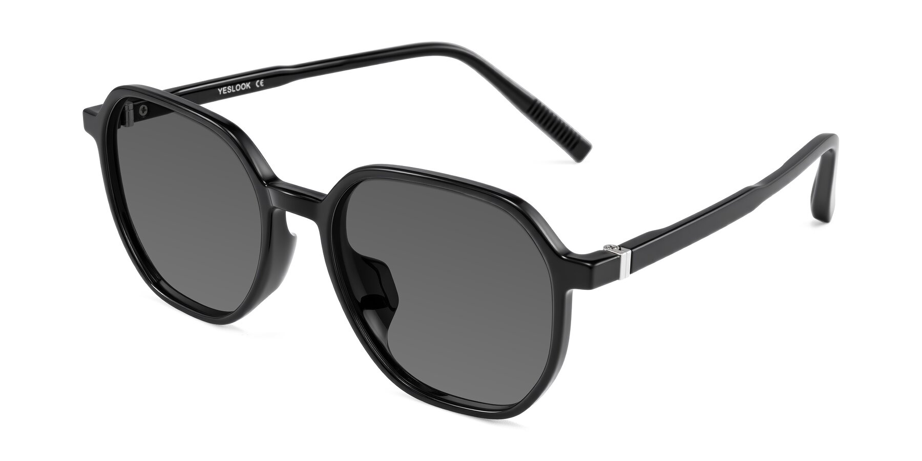 Angle of Holzer in Black with Medium Gray Tinted Lenses