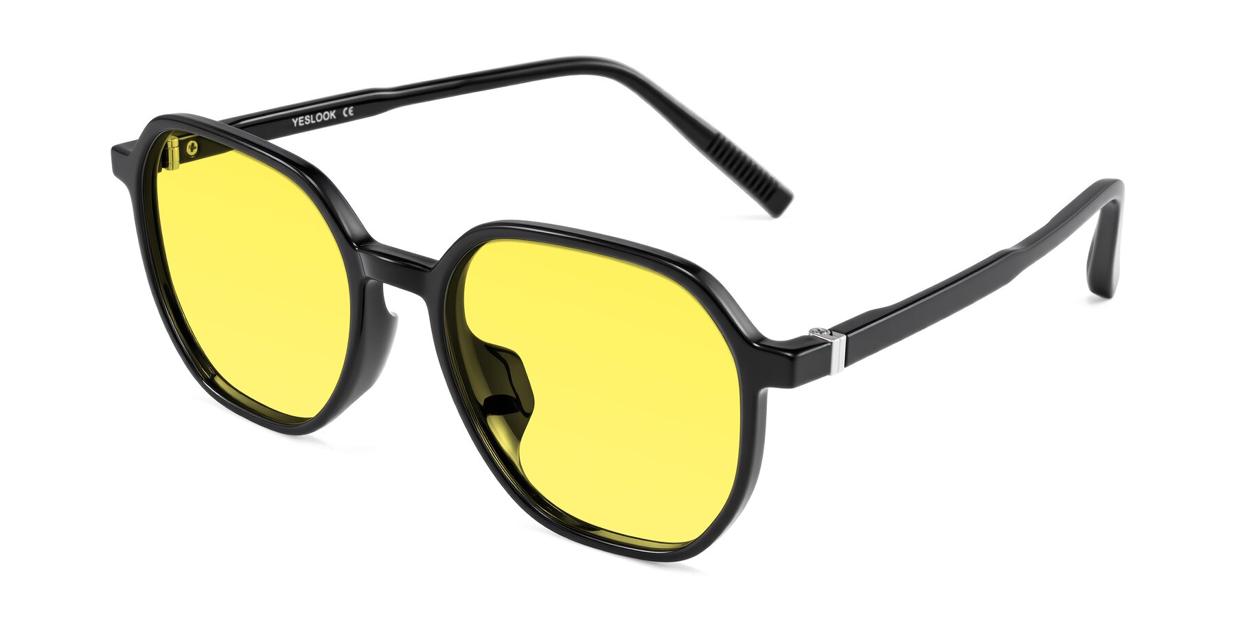 Angle of Holzer in Black with Medium Yellow Tinted Lenses