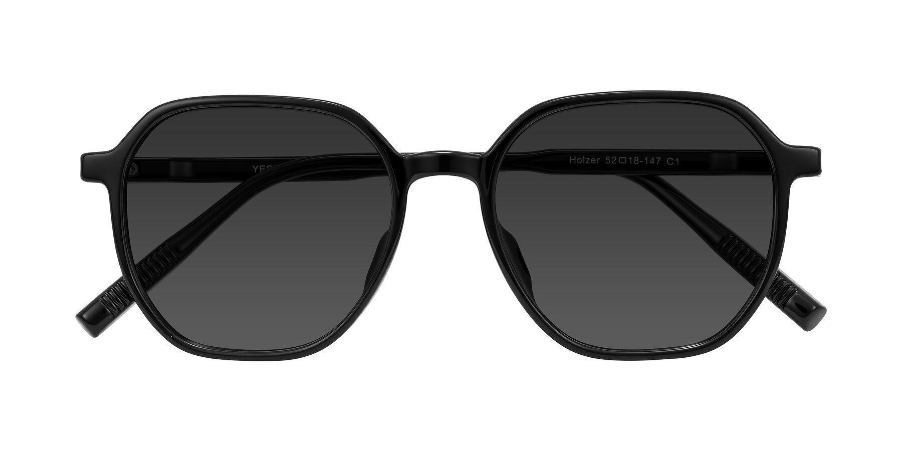Folded Front of Holzer in Black with Gray Tinted Lenses
