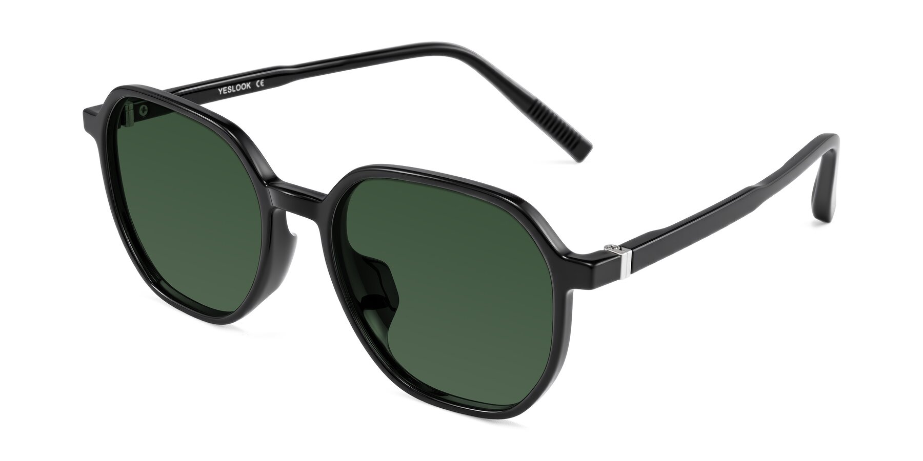 Angle of Holzer in Black with Green Tinted Lenses