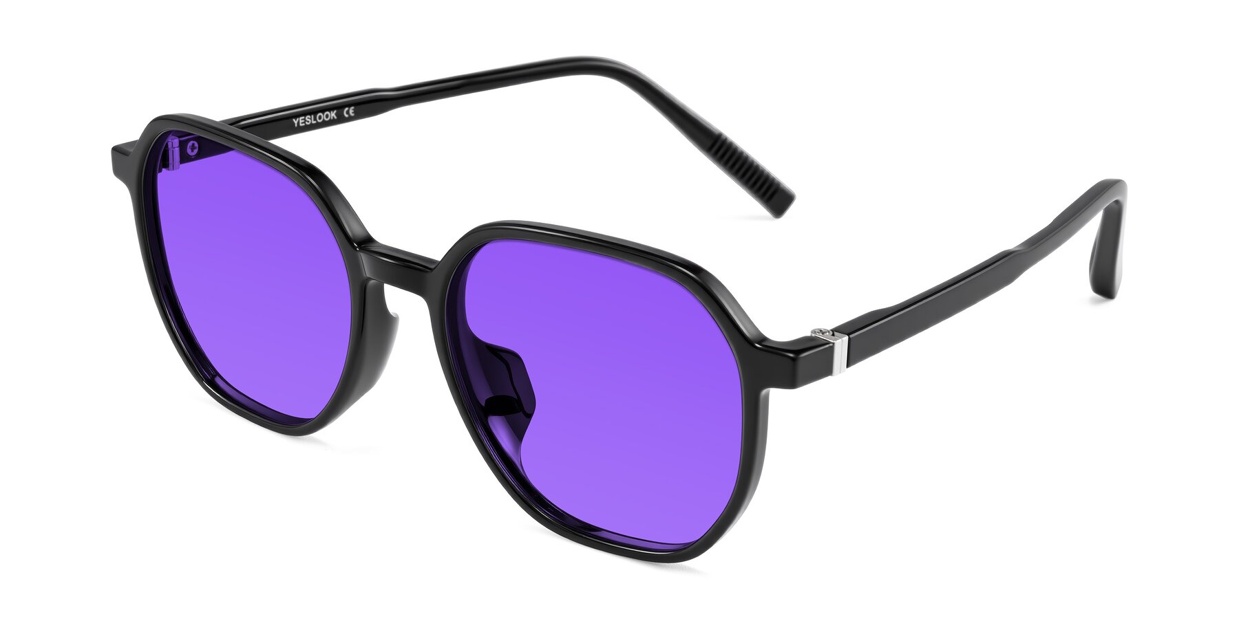 Angle of Holzer in Black with Purple Tinted Lenses